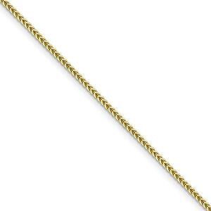 1.3mm 10k Yellow Gold Solid Franco Chain Necklace, 18 Inch
